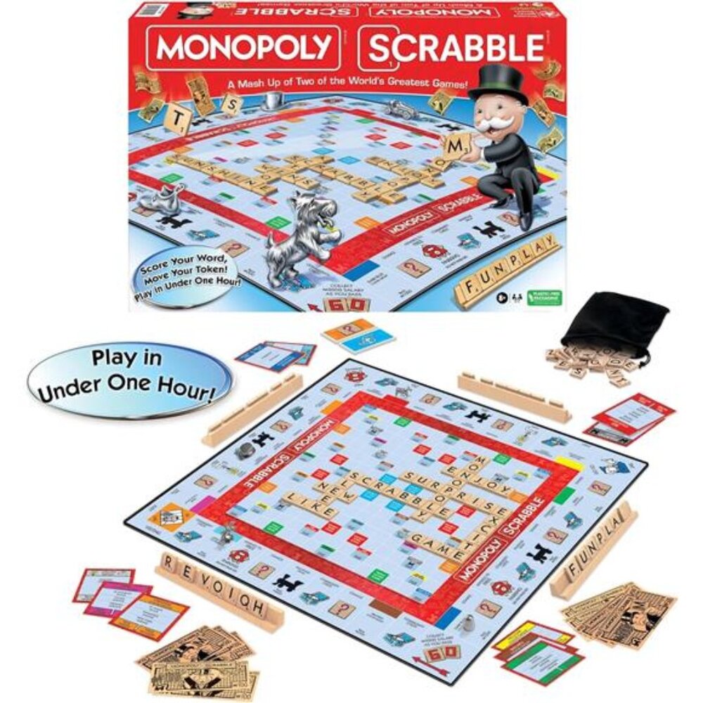 Monopoly Scrabble Game, Play in UNDER ONE HOUR, Score Your Scrabble Word - Move
